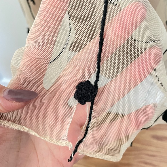 cristina gavioli long sleeve mesh dress with black lace - Picture 8 of 9